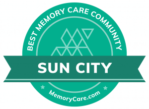 Best Memory Care badge for the Gardens of Sun City Senior Living in Sun City, AZ