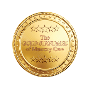 Gold Standard of Memory Care badge for the Gardens of Sun City Senior Living in Sun City, AZ